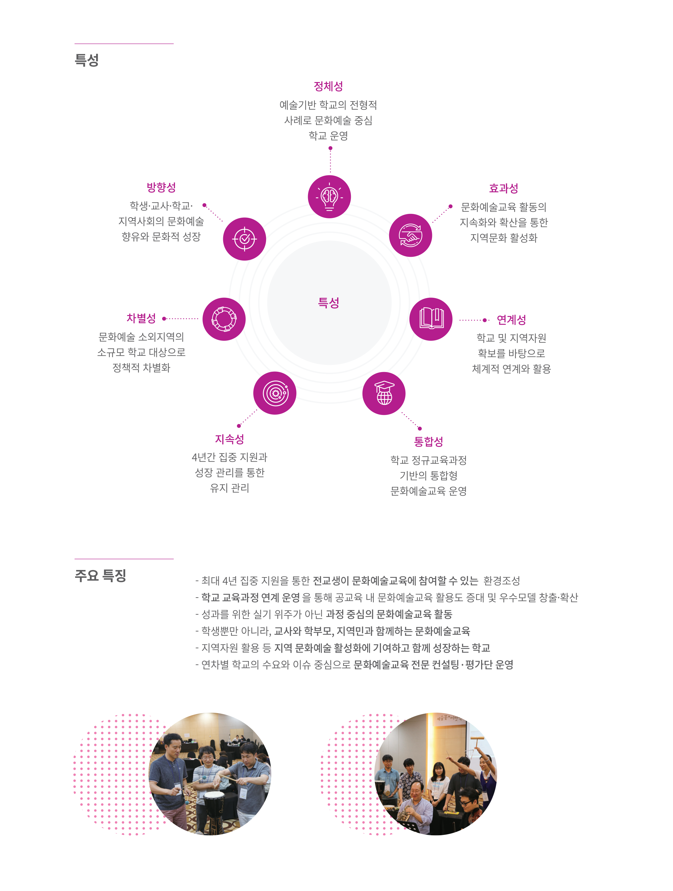 특성, 주요 특징